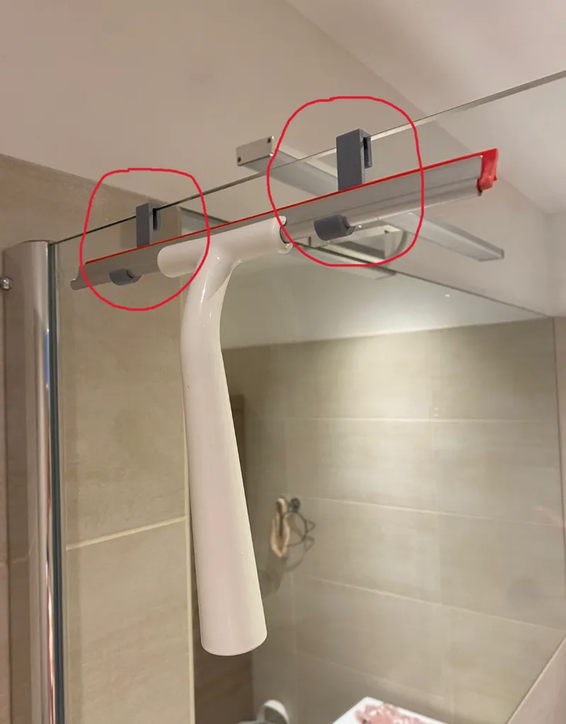IKEA LILLNAGGEN water squeegee holder for glass shower (5,5mm - 7,5mm glass pane)