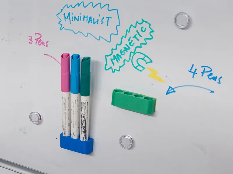 Minimalist Magnetic BIC Whiteboard Pen Holder