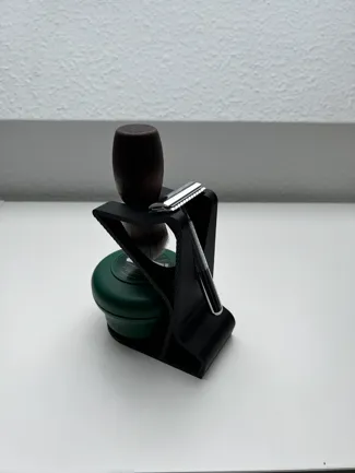 Safety Razor Holder + Soap, Brush and Blades