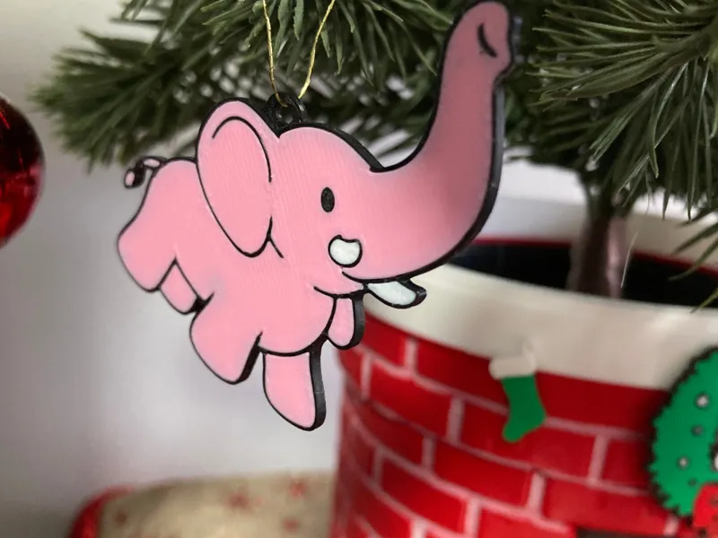 Bad santa Thurman’s pink elephant ornament