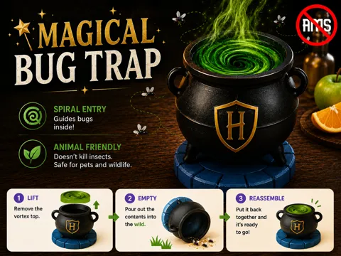 Accesorio para impresora 3D: Magical Bug Trap – Animal-Friendly (NO AMS) — referencia de MakerWorld