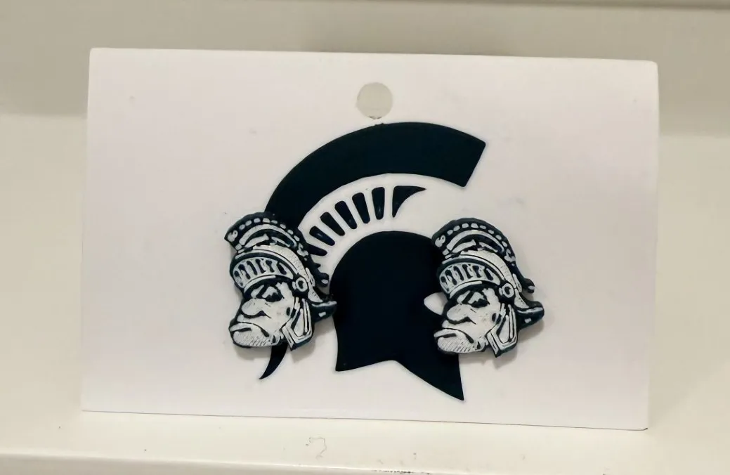 Michigan State Spartan Stud Earrings view 3