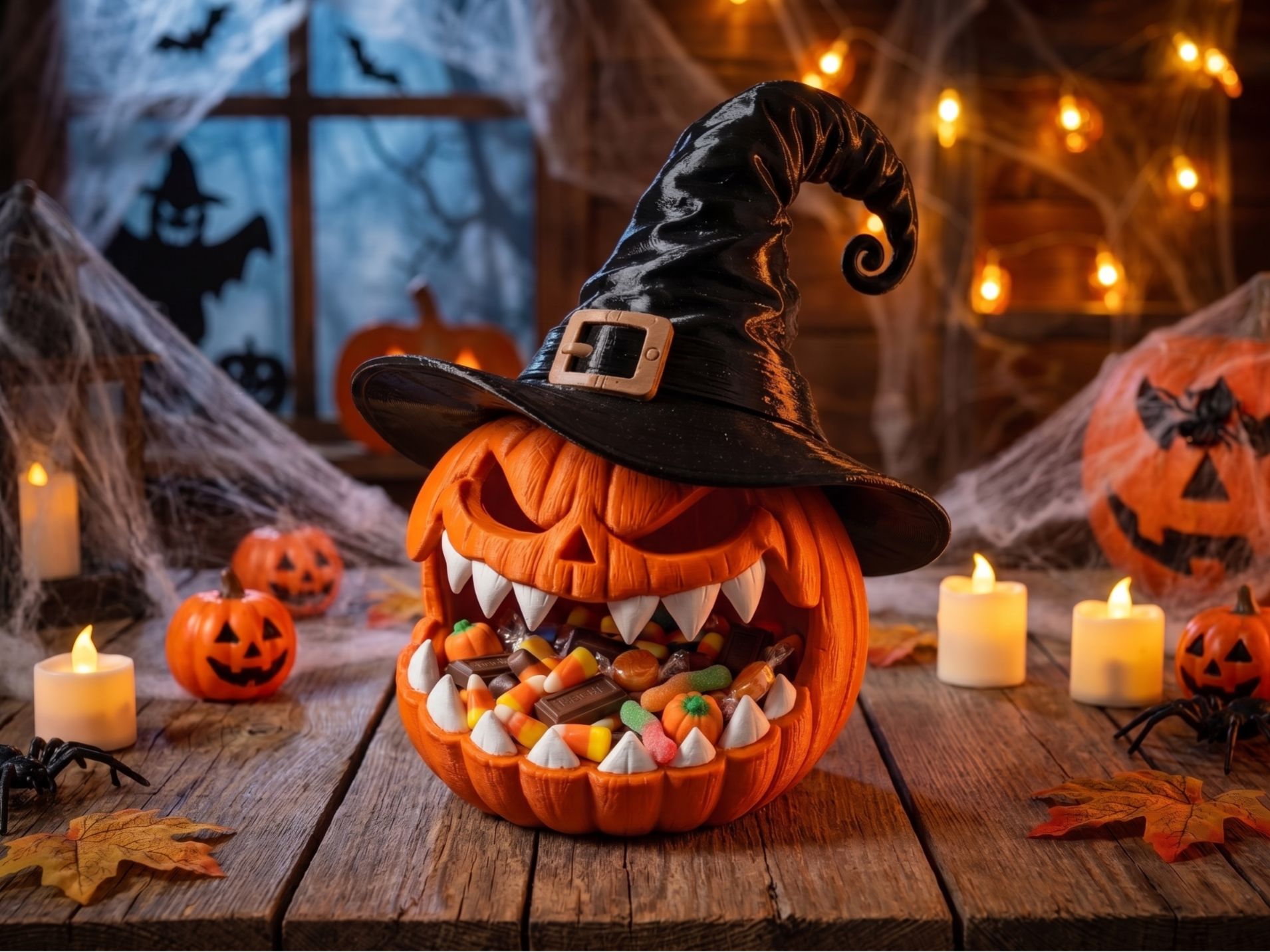 Haunted Witch Pumpkin – Multicolor Halloween - 1
