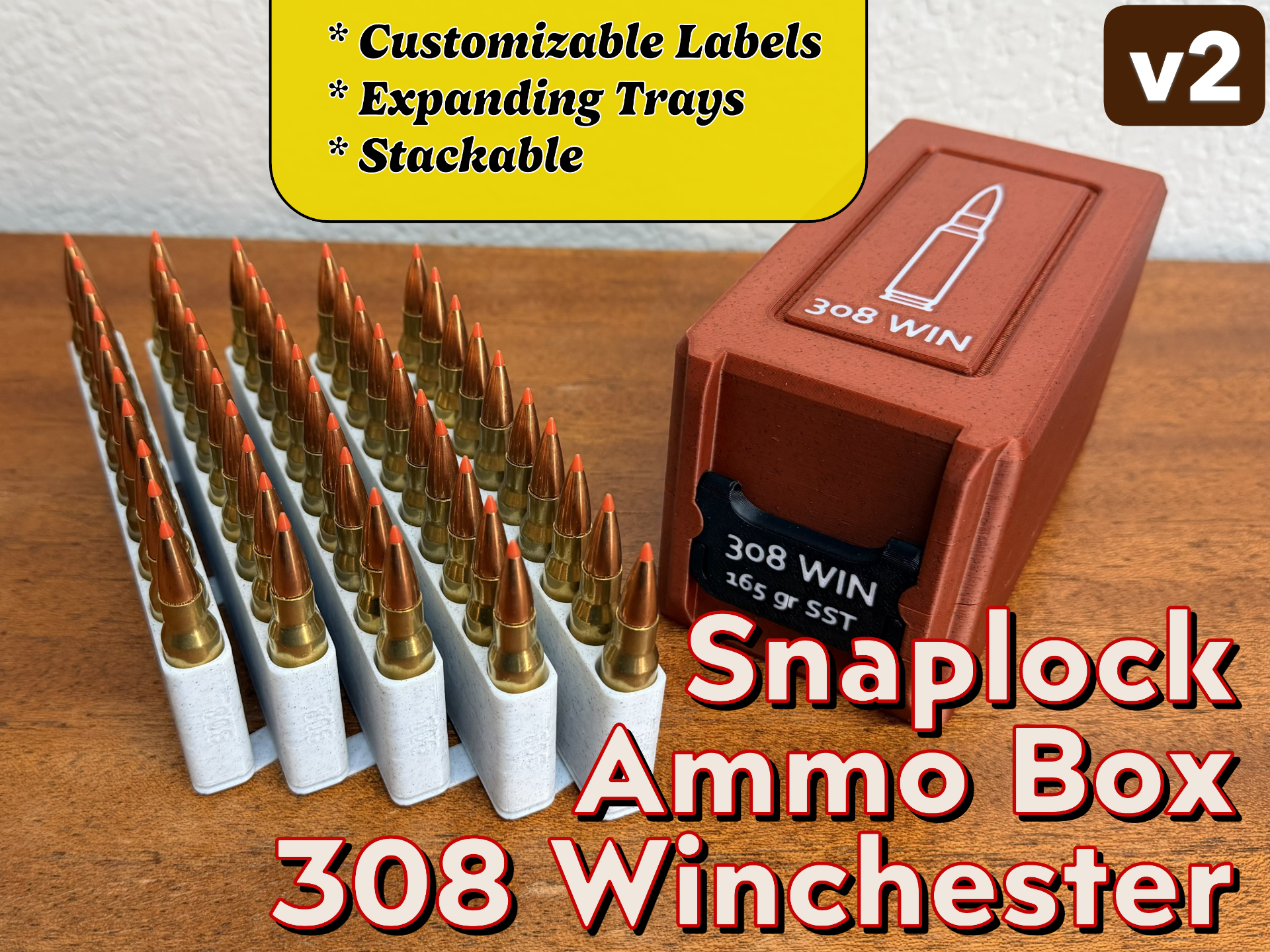 Snaplock 308 Winchester Ammo Box + Expanding Tray