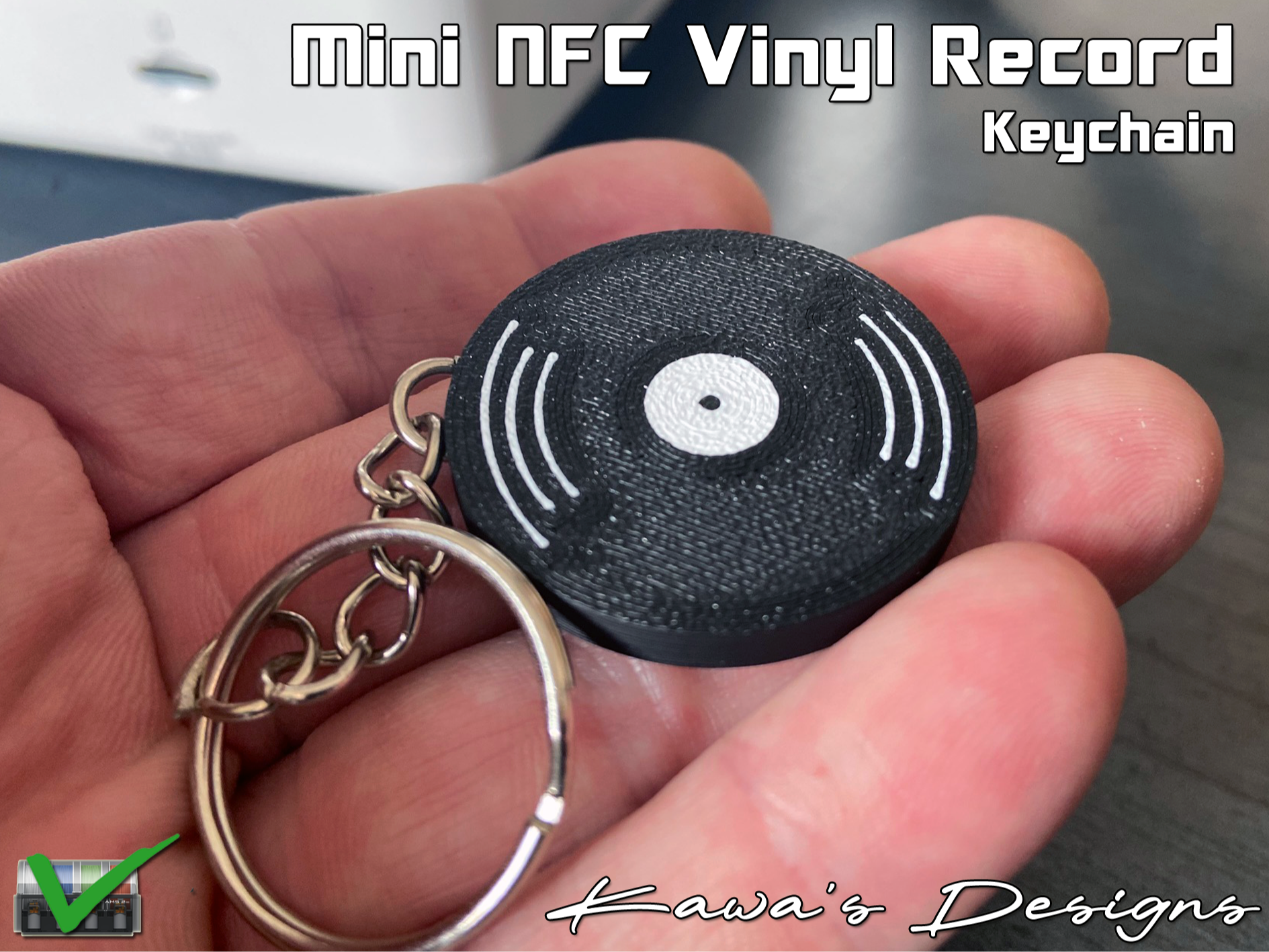 Mini NFC Vinyl Record Keychain