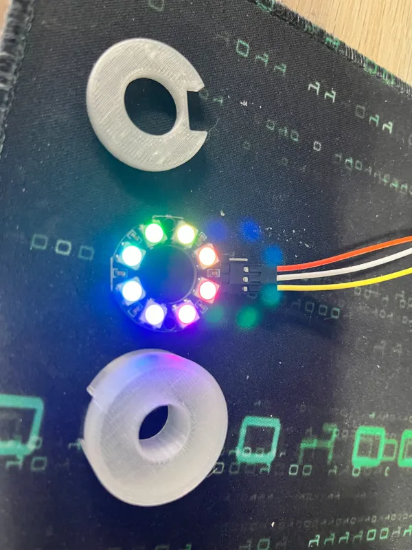 Support diffuseur pour anneau LED 8 pixels