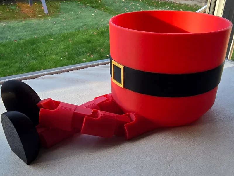 Santa’s Legs Articulated Planter Pot For Christmas