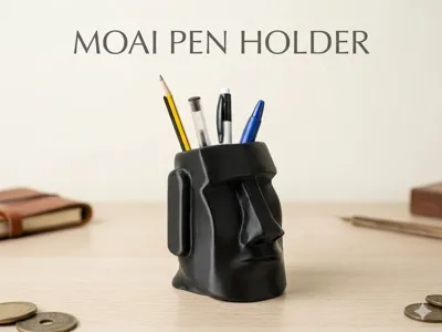 Moai pen holder
