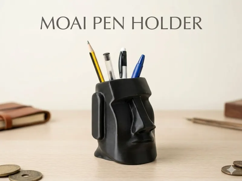 Moai pen holder