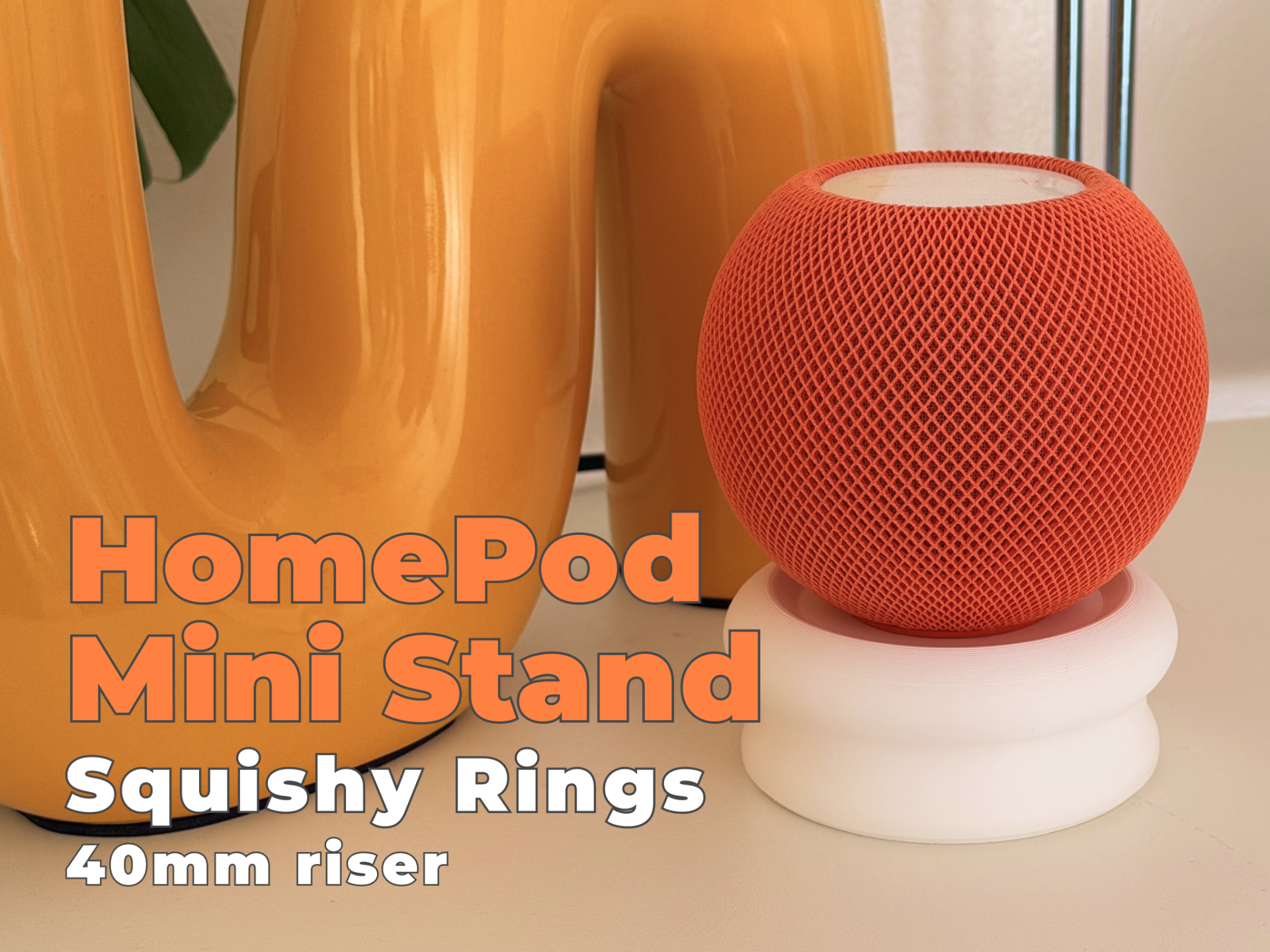 HomePod mini Stand - Ball in a Ring (squishy) 3D model