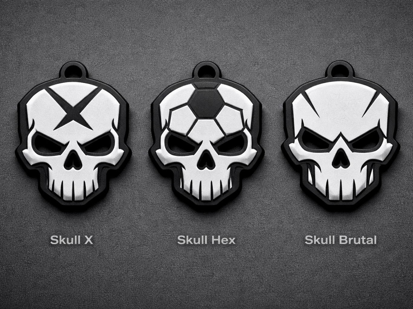 Urban Skull Keychain – 2 Color Edition