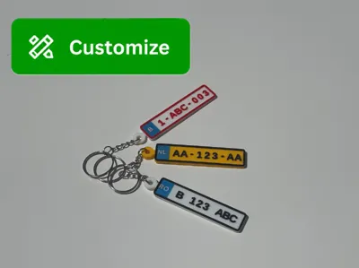 Custom European License Plate Keychain