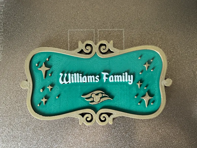 Disney Cruise Cabin Door Name Plate (Wish Class)