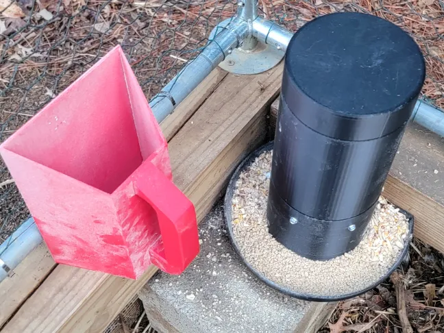 Chicken feeder tube with extension and lid