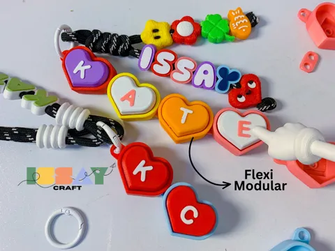 Objeto manipulable: flexi heart modular fidget clicker — referencia de MakerWorld