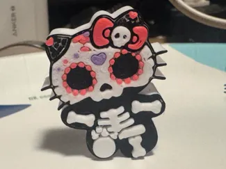 Day Of The Dead Hello Kitty Straw Topper
