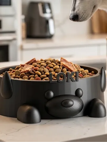 Modelo para impresión 3D: Dog Bowl Personalized name — vista de referencia 2