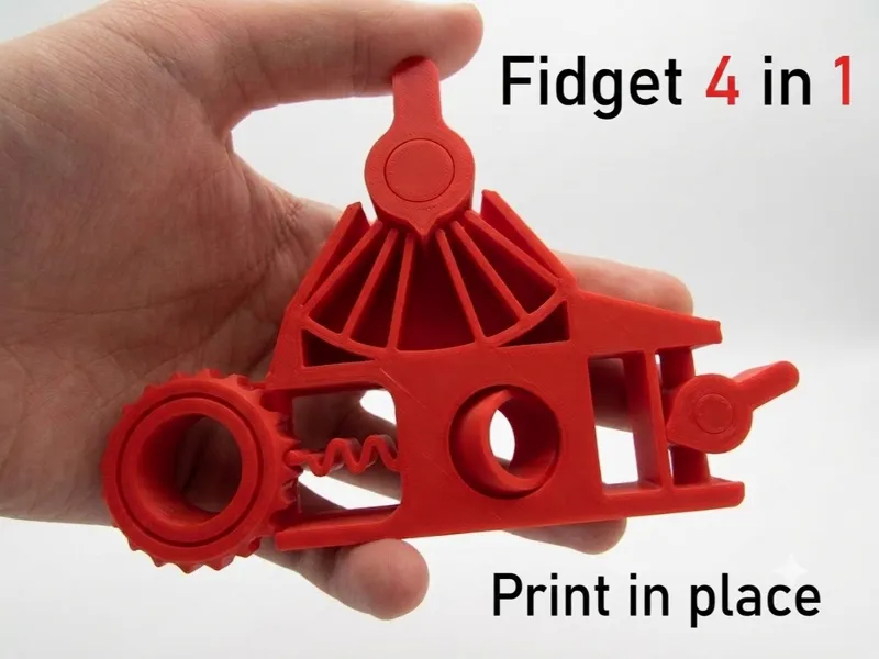Fidget 4 in 1 (Lever +Wheel + Gyroscope + Clicker)