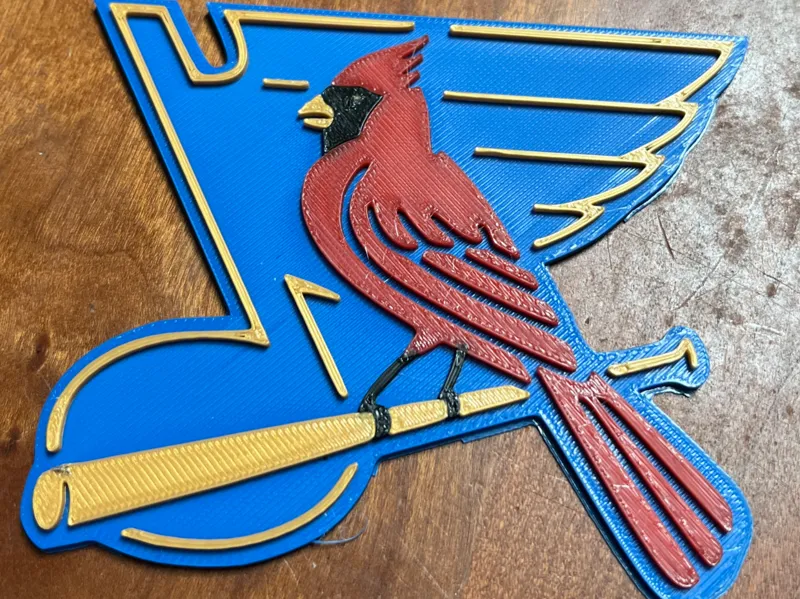 Multicolor Blues/Cardinals Emblem