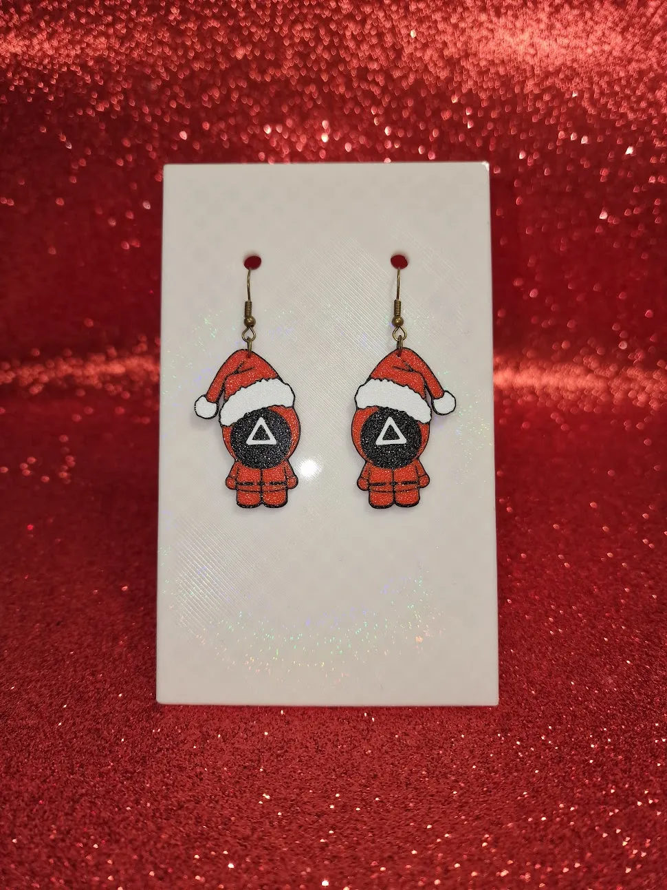 Christmas squid game earrings view 2