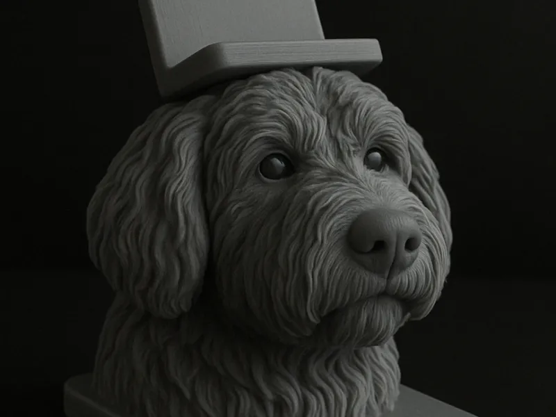Phone Stand - Bernedoodle Statue