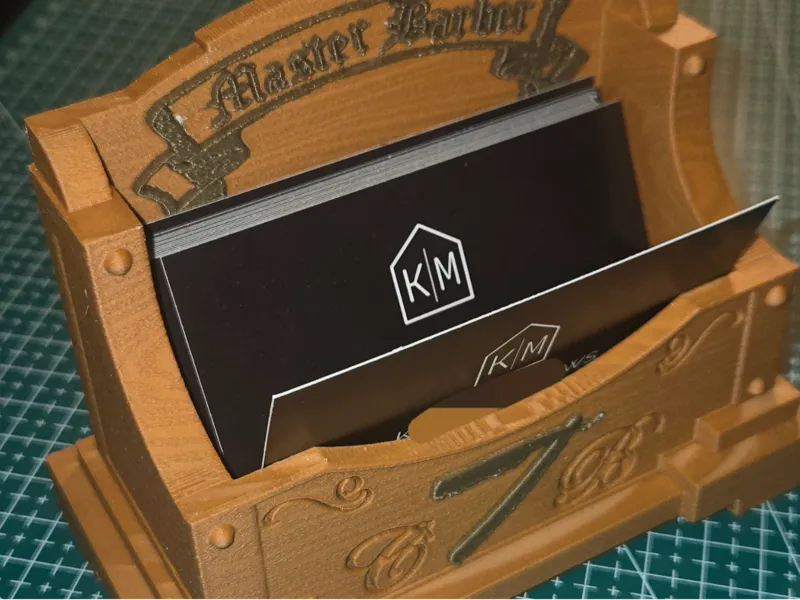 Wood Texture Vintage Card Holder - Parametric Text