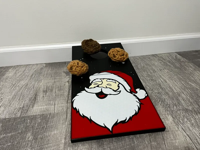 Mini Cornhole Santa