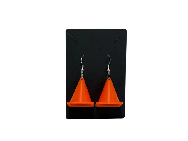 Construction Cone Earrings (No supports needed)