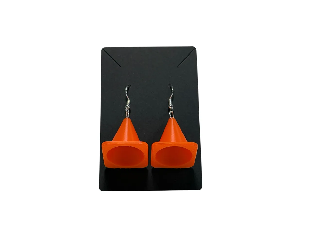 Construction Cone Earrings (No supports needed) view 3