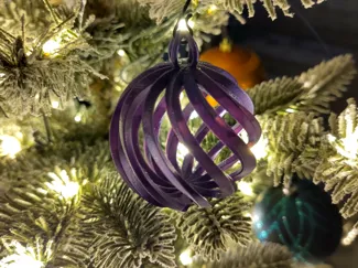 Twisted, lightweight christmas ornament