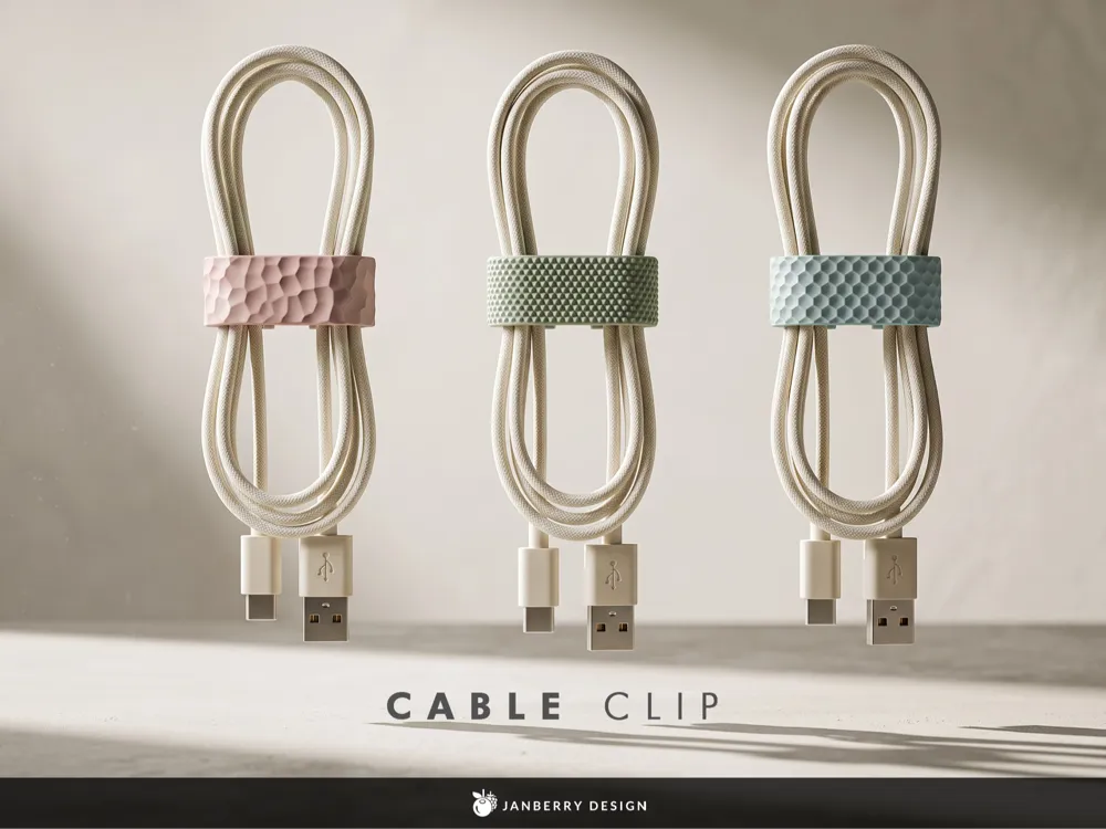 Letrero o emblema decorativo: Cable Clip - 3 different Pattern Designs. Referencia del modelo original.