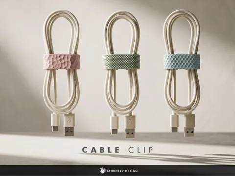 Letrero o emblema decorativo: Cable Clip - 3 different Pattern Designs — referencia de MakerWorld