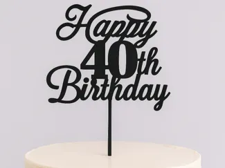 Happy 40th Birthday Cake Topper