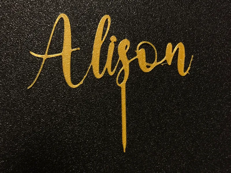 Cake topper name "Alison"