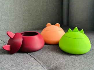 Cute Multi-Purpose Containers with Funny Lids