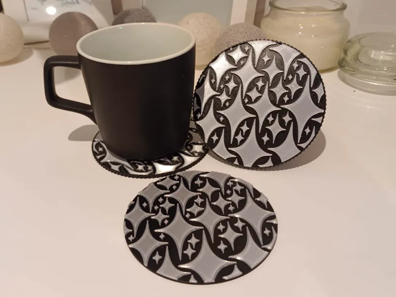 Star coaster | Drink Coaster Chrome Stars Pattern