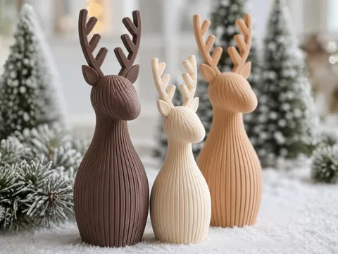 Letrero o emblema decorativo: Christmas Reindeer Set Minimalist Japandi Decor — referencia de MakerWorld