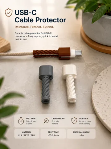 Letrero o emblema decorativo: Spiral USB C Cable Protector — vista de referencia 2