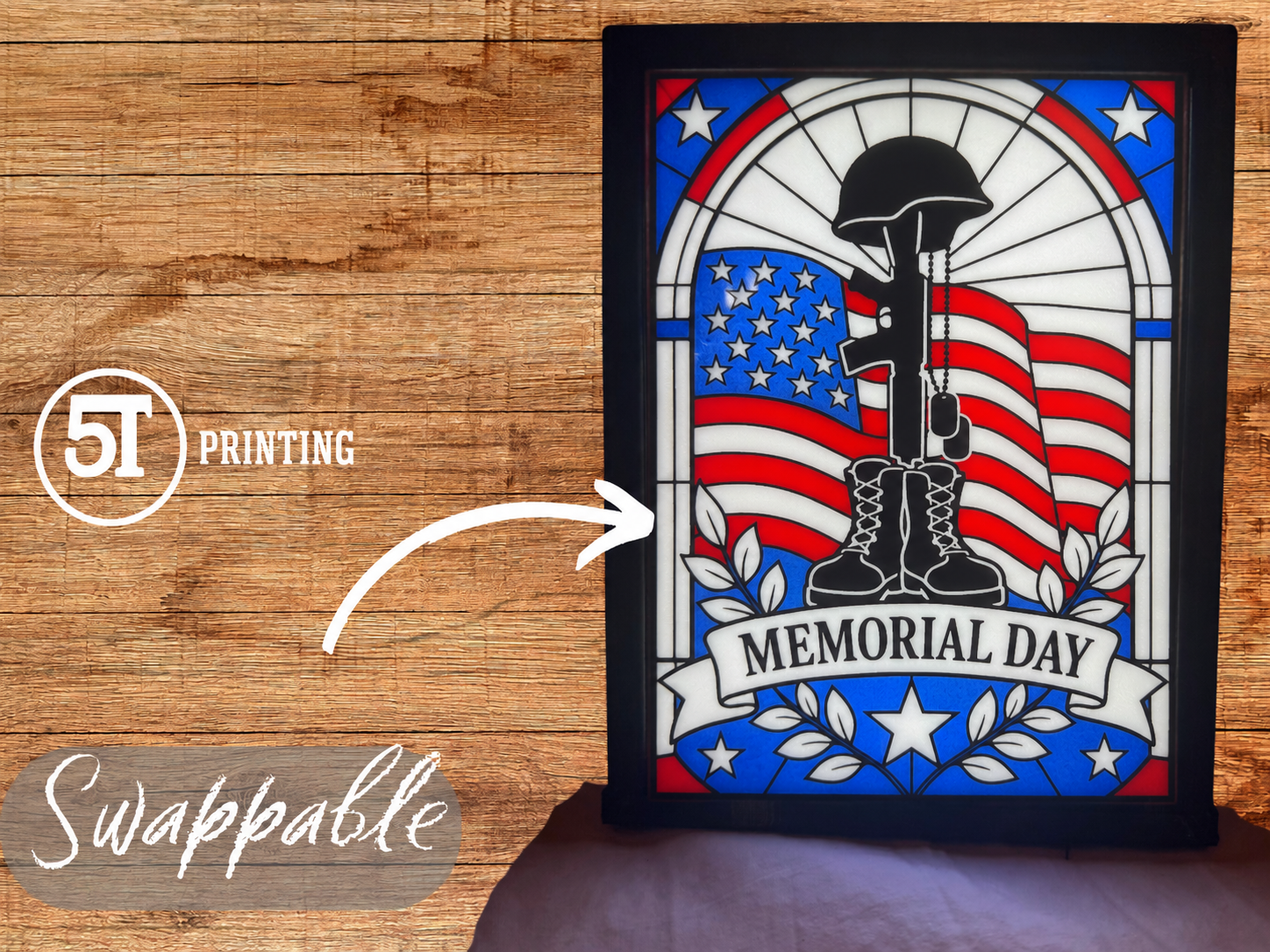 Memorial day light (swappable glass)
