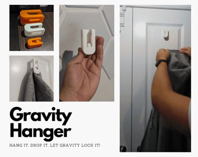 Gravity Hanger-Hang it-drop it-let gravity lock it