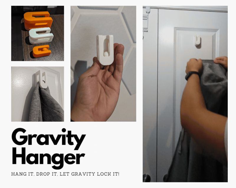 Gravity Hanger-Hang it-drop it-let gravity lock it