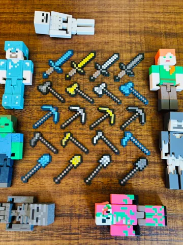 Accesorio de taller: Minecraft Tools – Diamond, Gold, Iron & Stone — vista de referencia 2