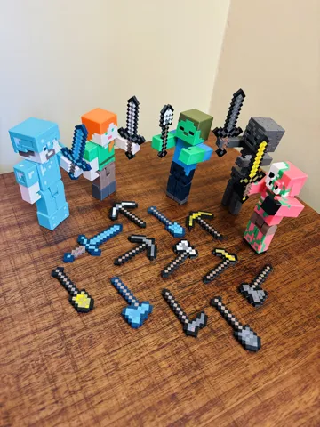 Accesorio de taller: Minecraft Tools – Diamond, Gold, Iron & Stone — vista de referencia 3