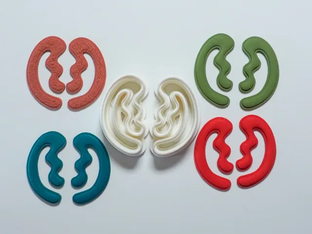 Abstract Organic Polymer Clay Cutter Earrings