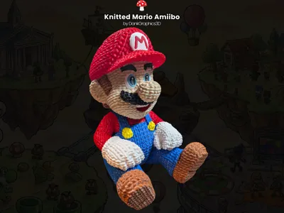 Knitted Mario Amiibo Figure (8-Color AMS)