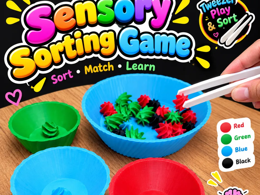 Sensory Sorting Game – Fine Motor Skill Toy - Free 3D Print Model ...