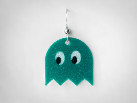 Pacman Ghost earring view 2