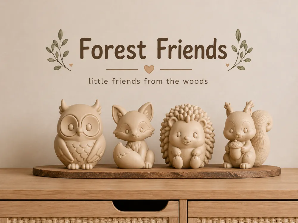 Figura decorativa: Cute forest friends figure pack. Referencia del modelo original.