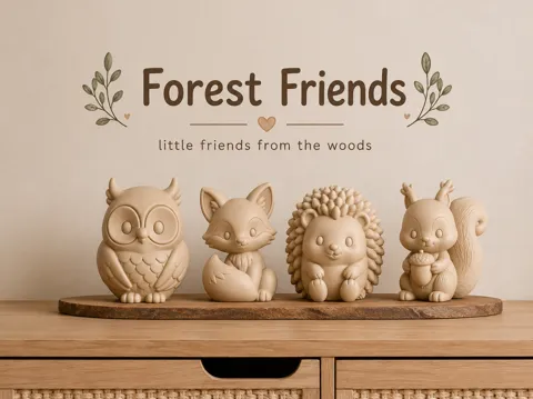 Figura decorativa: Cute forest friends figure pack — referencia de MakerWorld