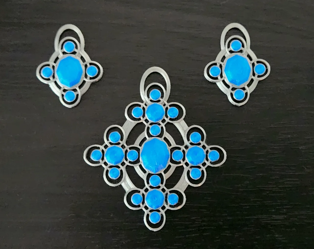 Costume/Cosplay Jewelry Set- Earrings and Pendant view 2